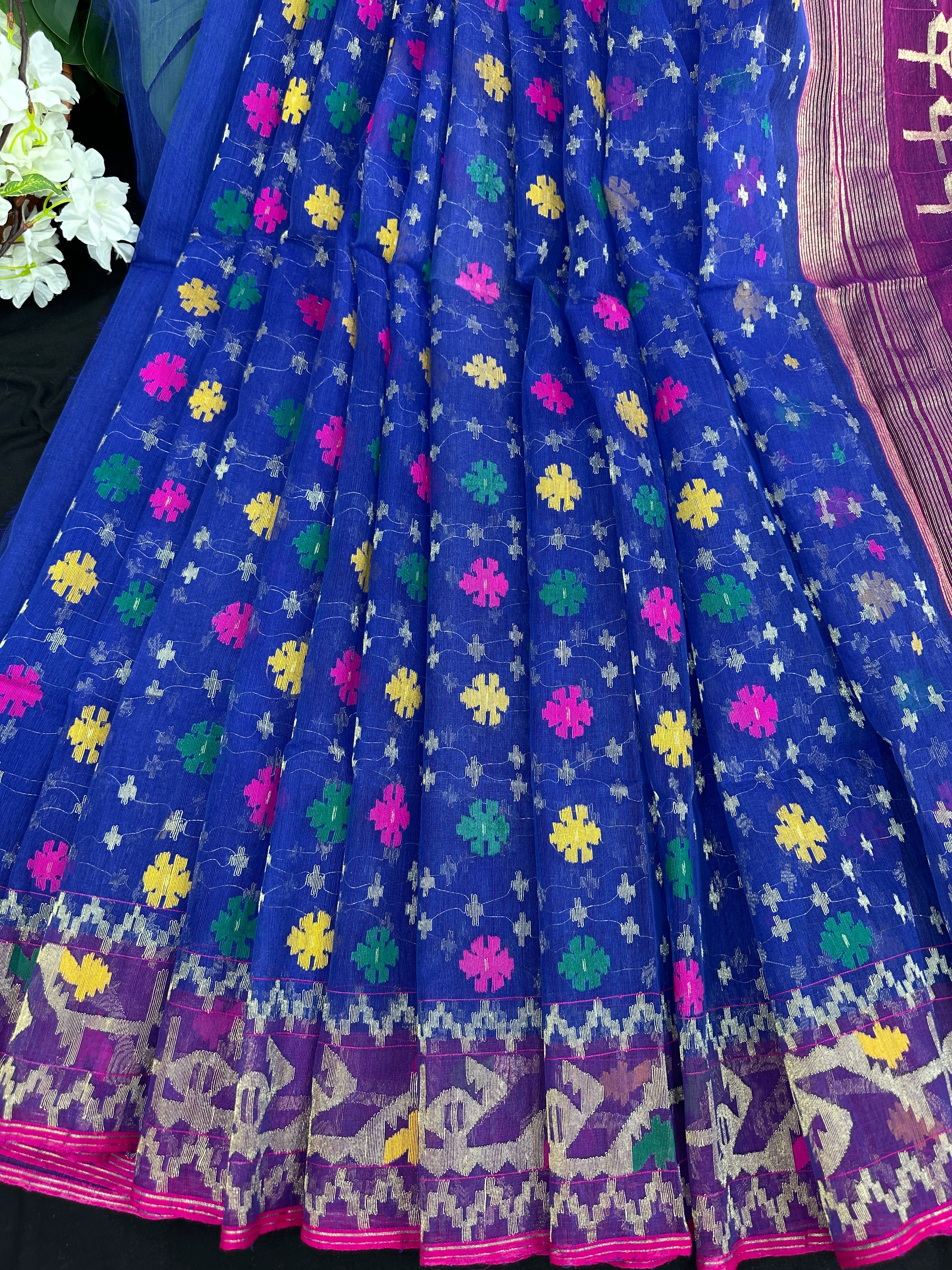 Blue Jamdani