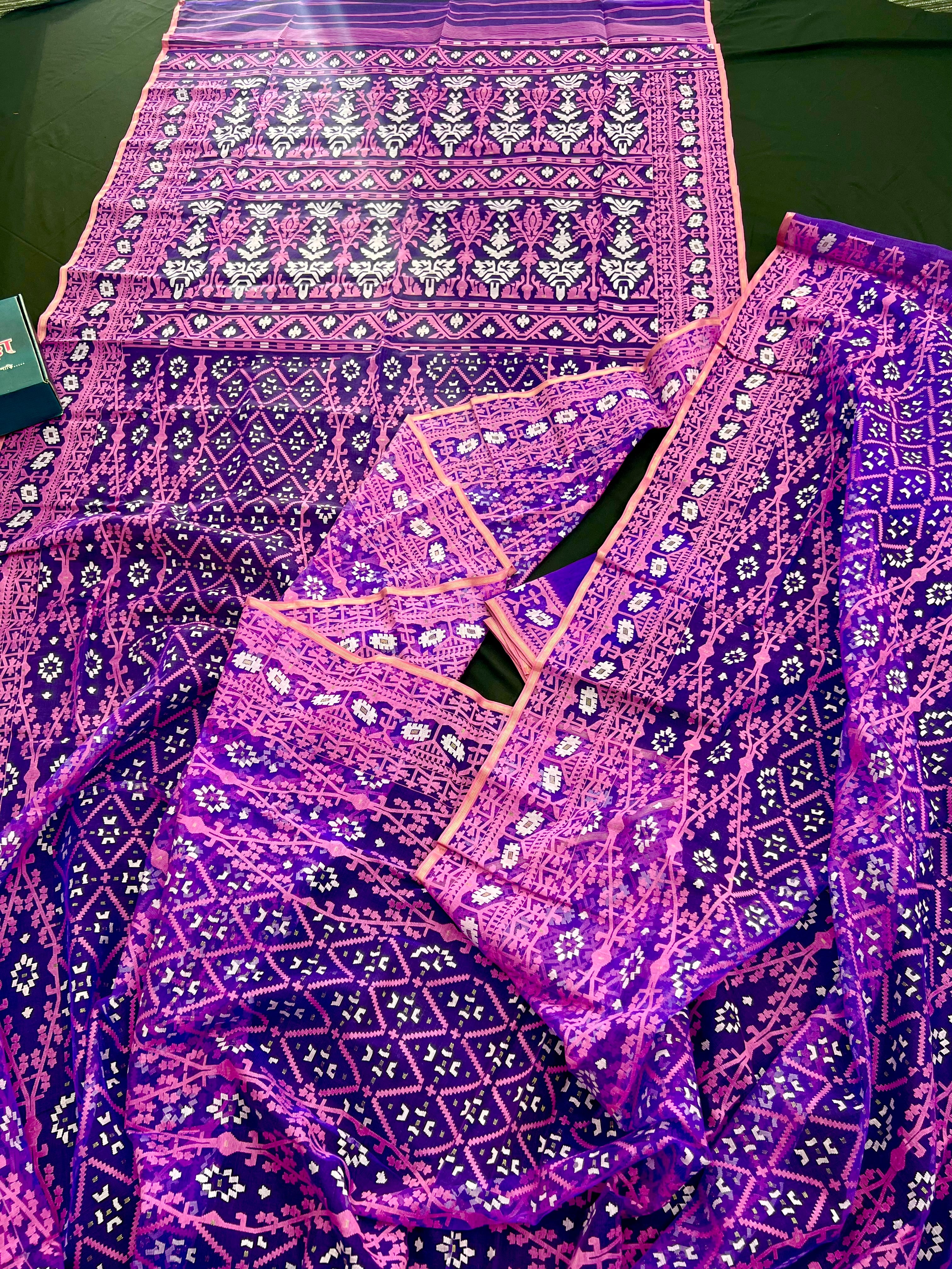 SUPER EXCLUSIVE PURPLE JAMDANI.