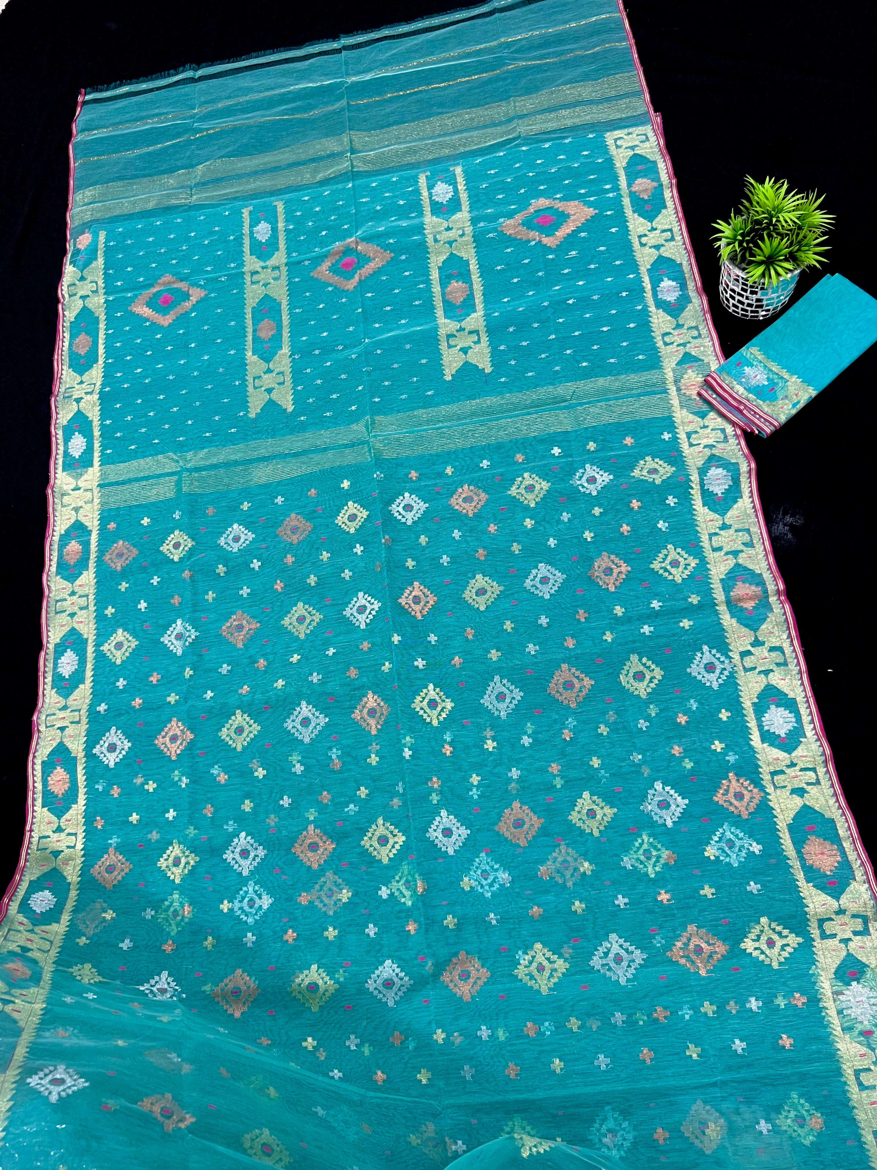 ICE BLUE JAMDANI
