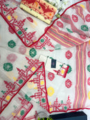 White multi cotton jamdani saree