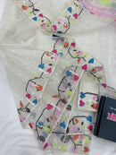 White Jamdani Saree With Multiple Threads Work.