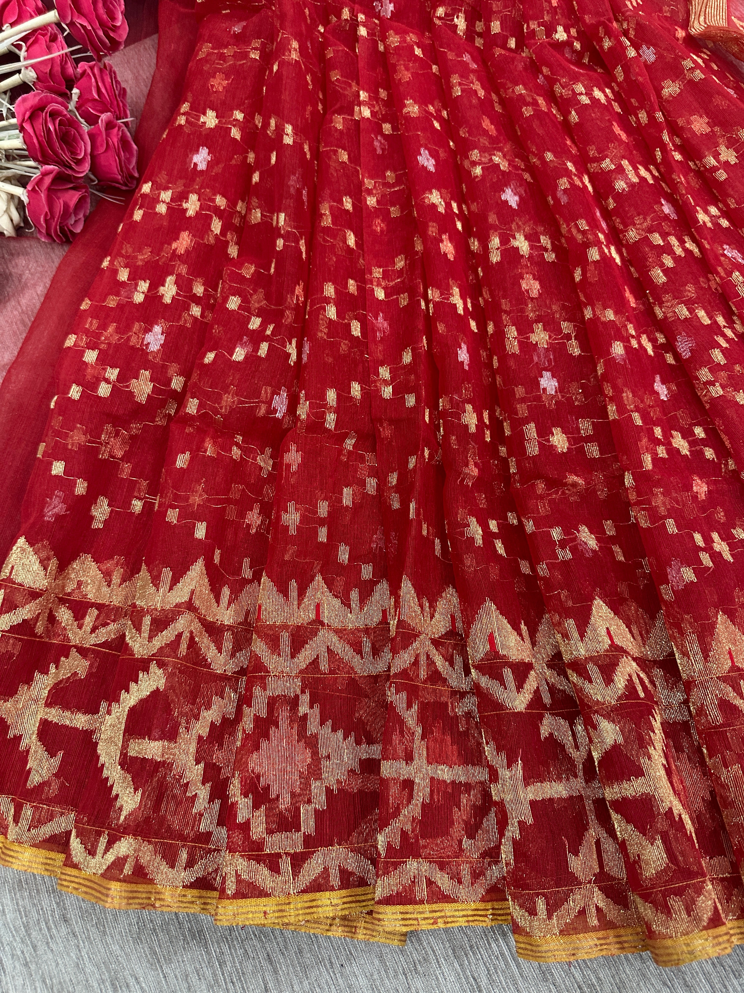 Bridal Red jamdani