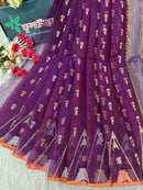 Purple jamdani