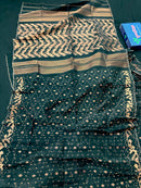 Black With Copper Jori Work  Jamdani Saree.