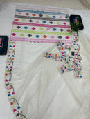 White Jamdani Saree With Multiple Threads Work.
