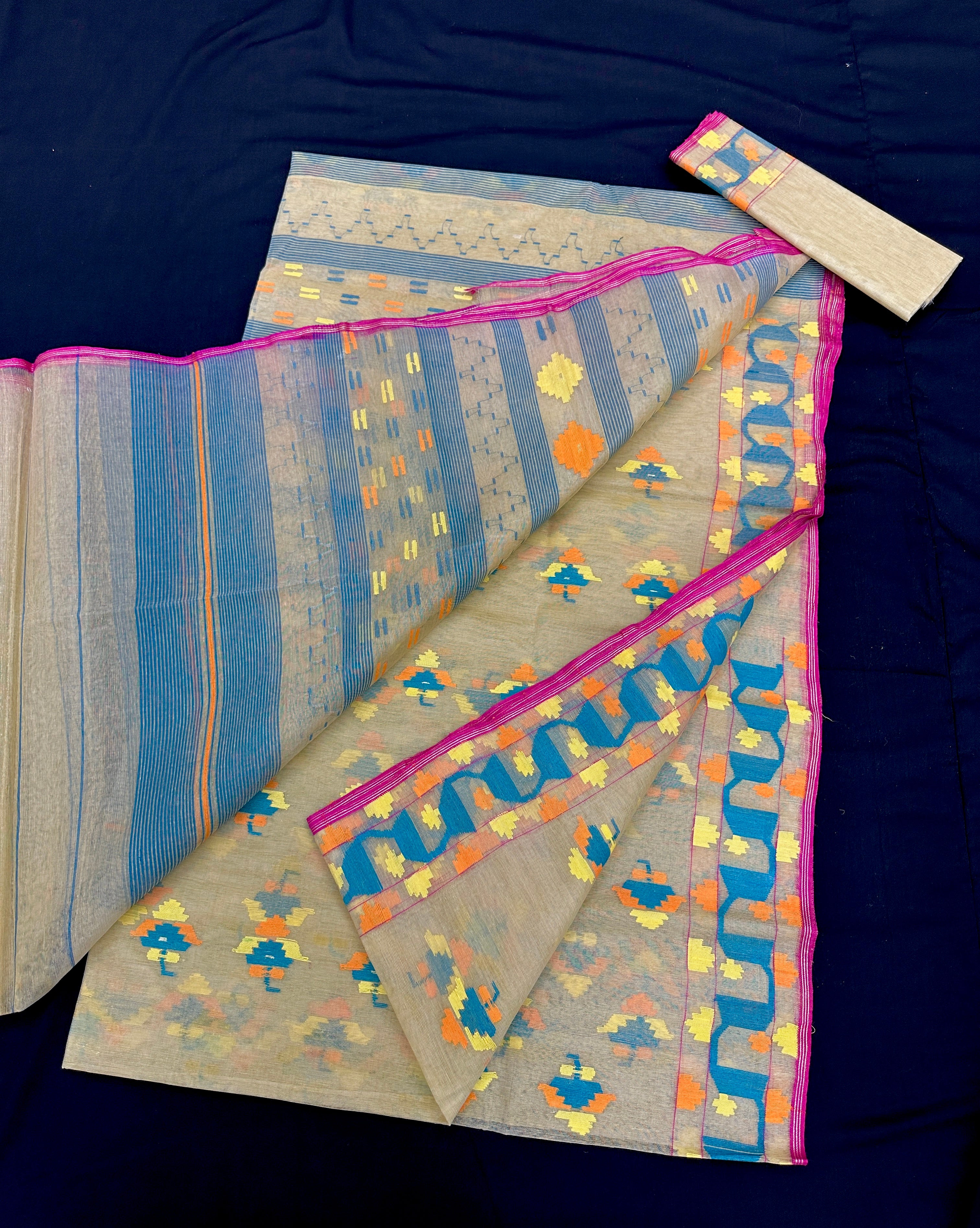 Standard Colour Jamdani showcases the intricate beauty of jamdani weaving.