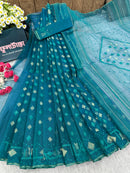 Sea green jamdani
