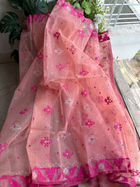 Pink jamdani