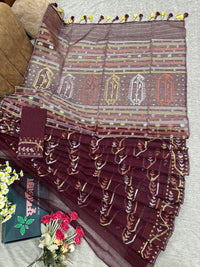 Maroon jamdani