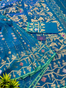 SEE BLUE DUAL TONED JAMDANI