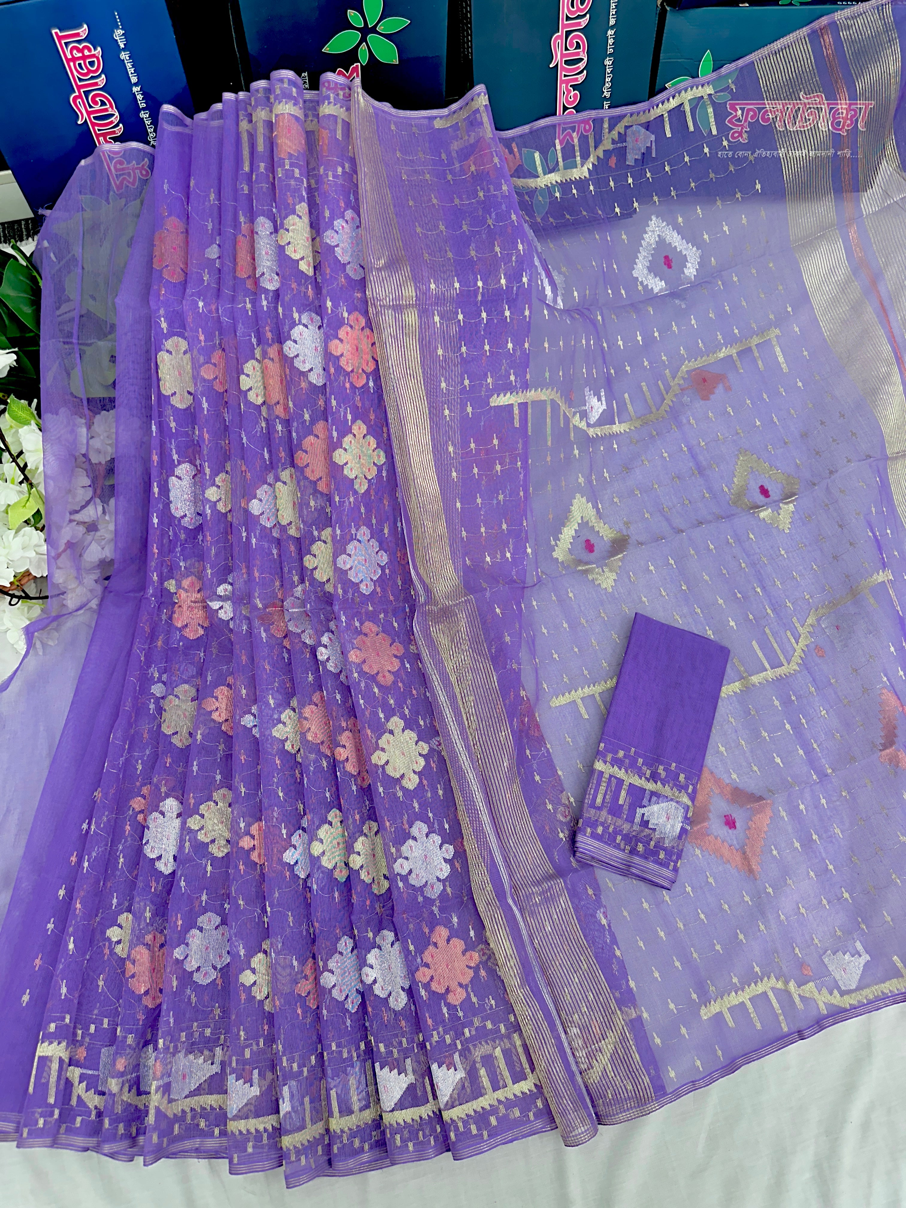 Lavender jamdani