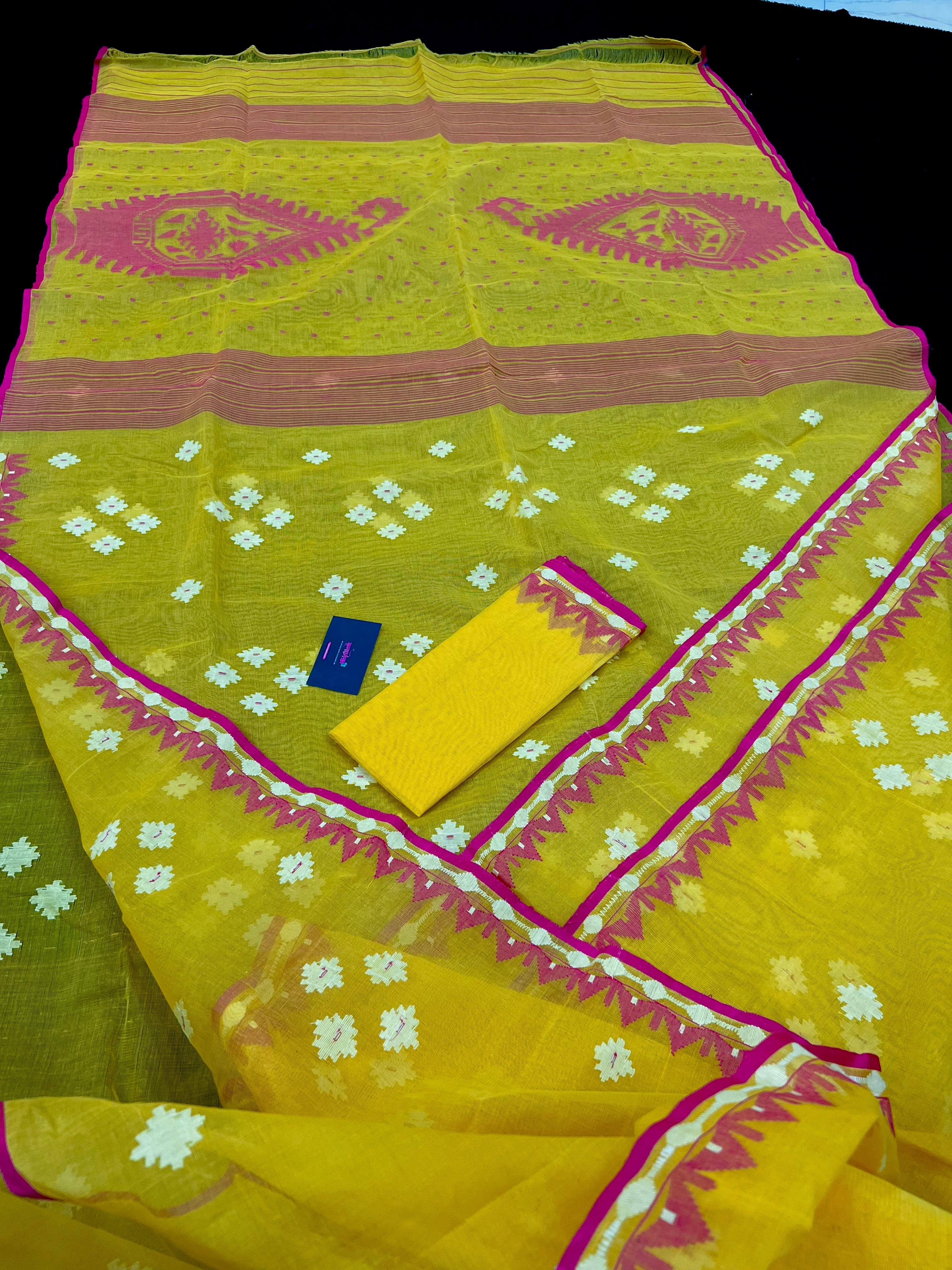 YELLOW WITH PINK BORDER