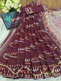 Maroon jamdani
