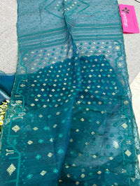 Sea green jamdani
