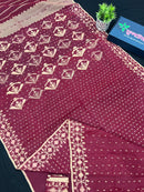 MEROON COTTON JAMDANI.