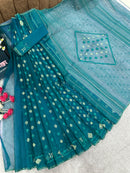 Sea green jamdani