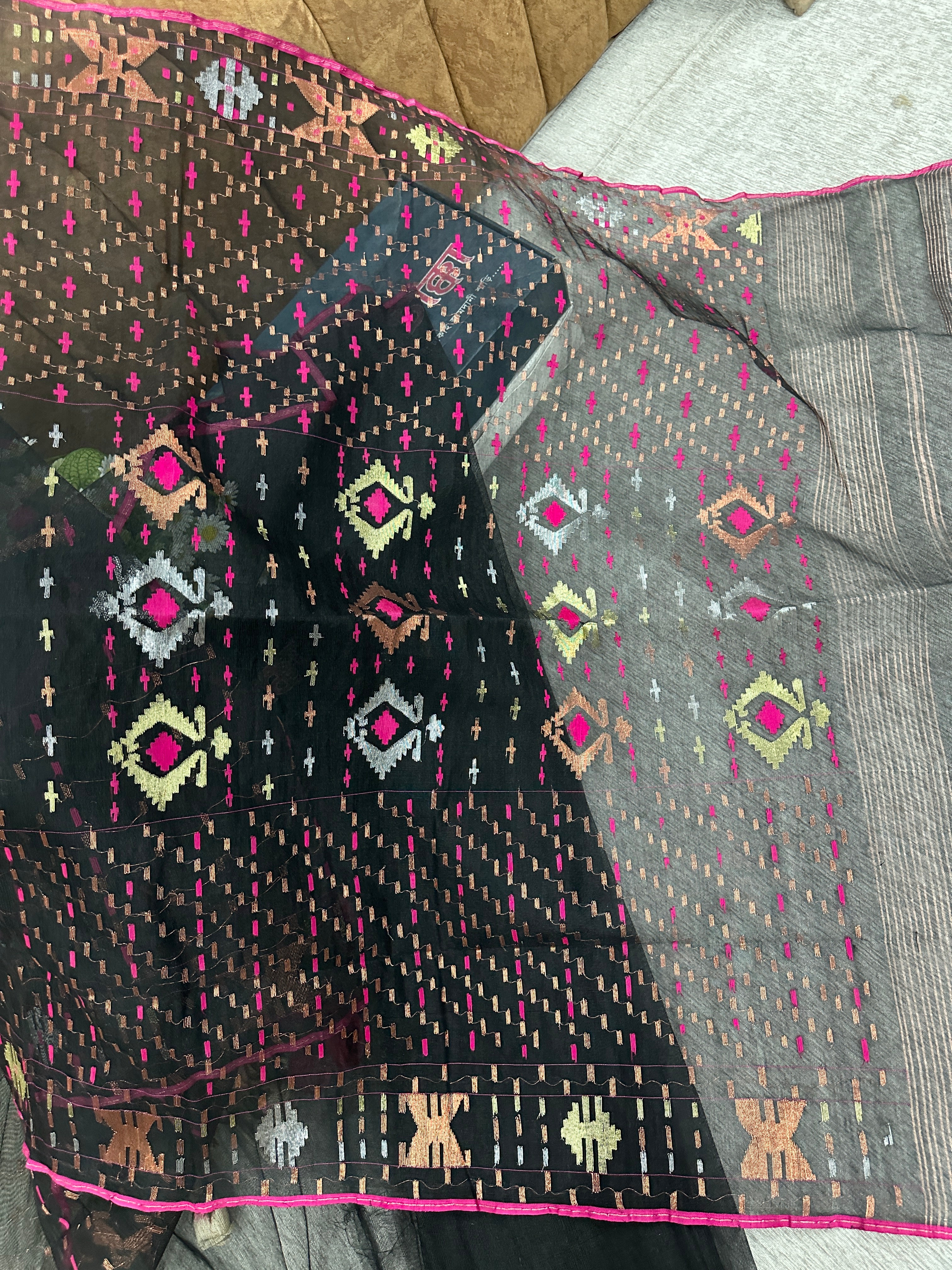 black jamdani