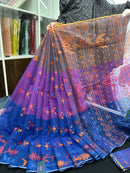Tripple Shaded Original Handloom Halfsilk Dhakai Jamdani Saree With Multiple Threads Work