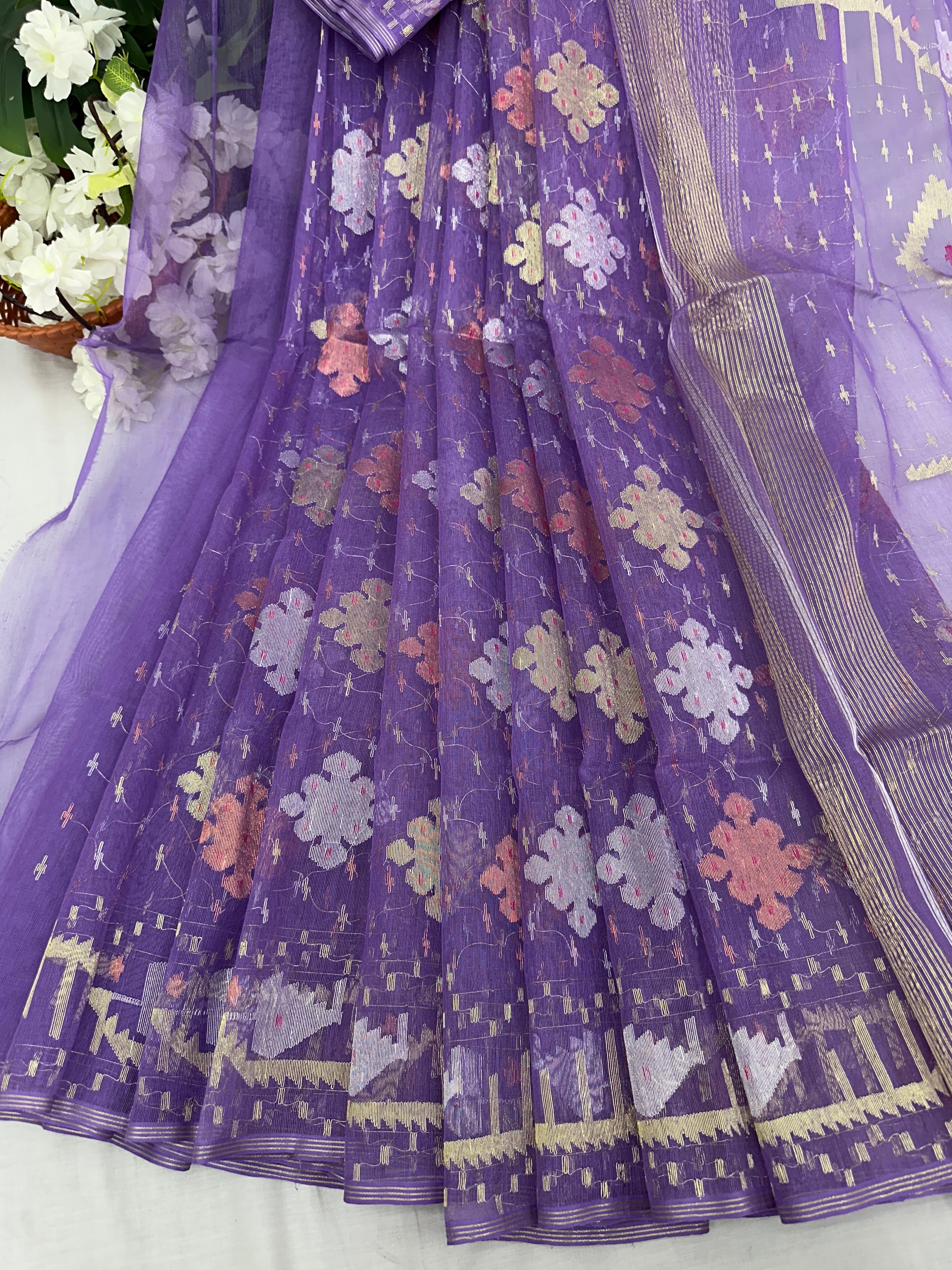 Lavender jamdani