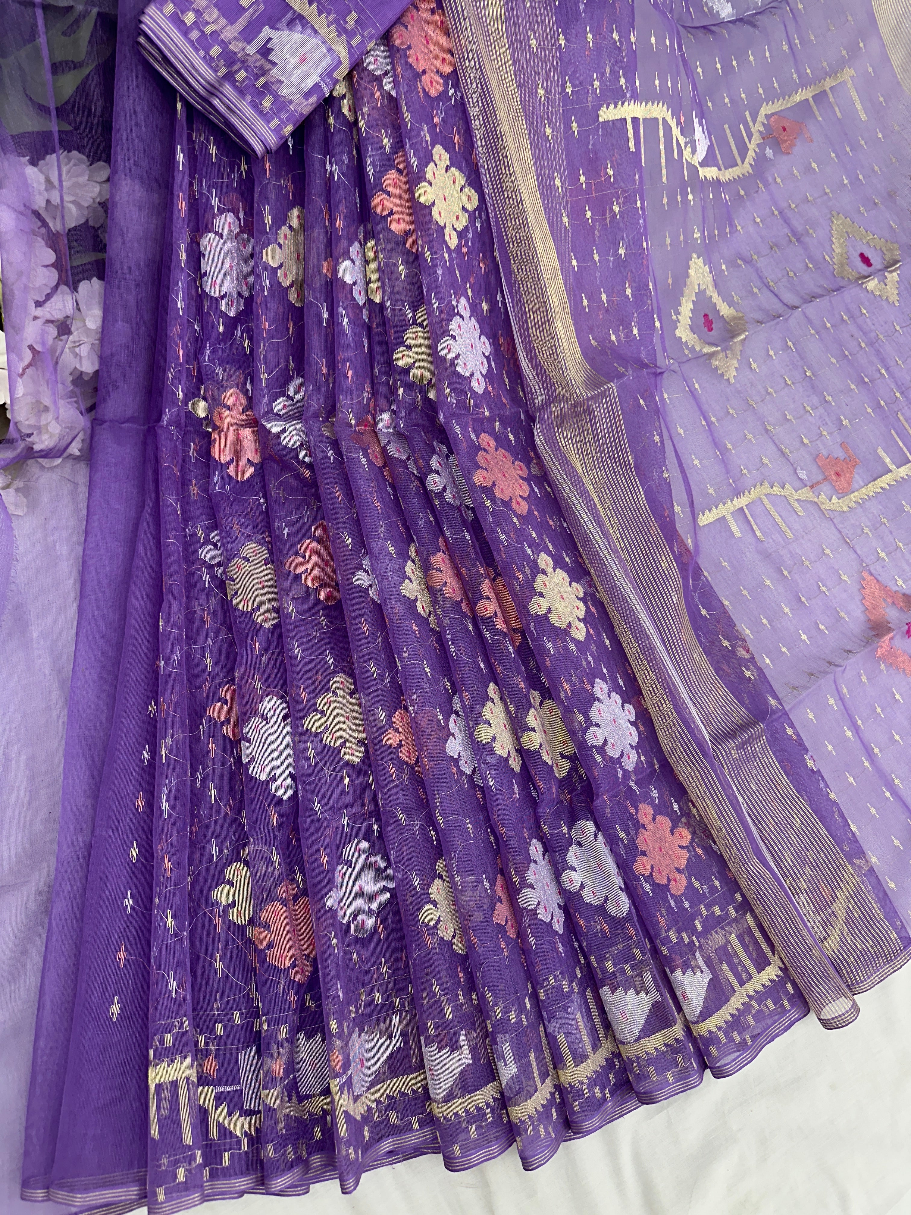 Lavender jamdani
