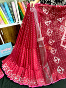Maroon cotton jamdani saree with silver jori work