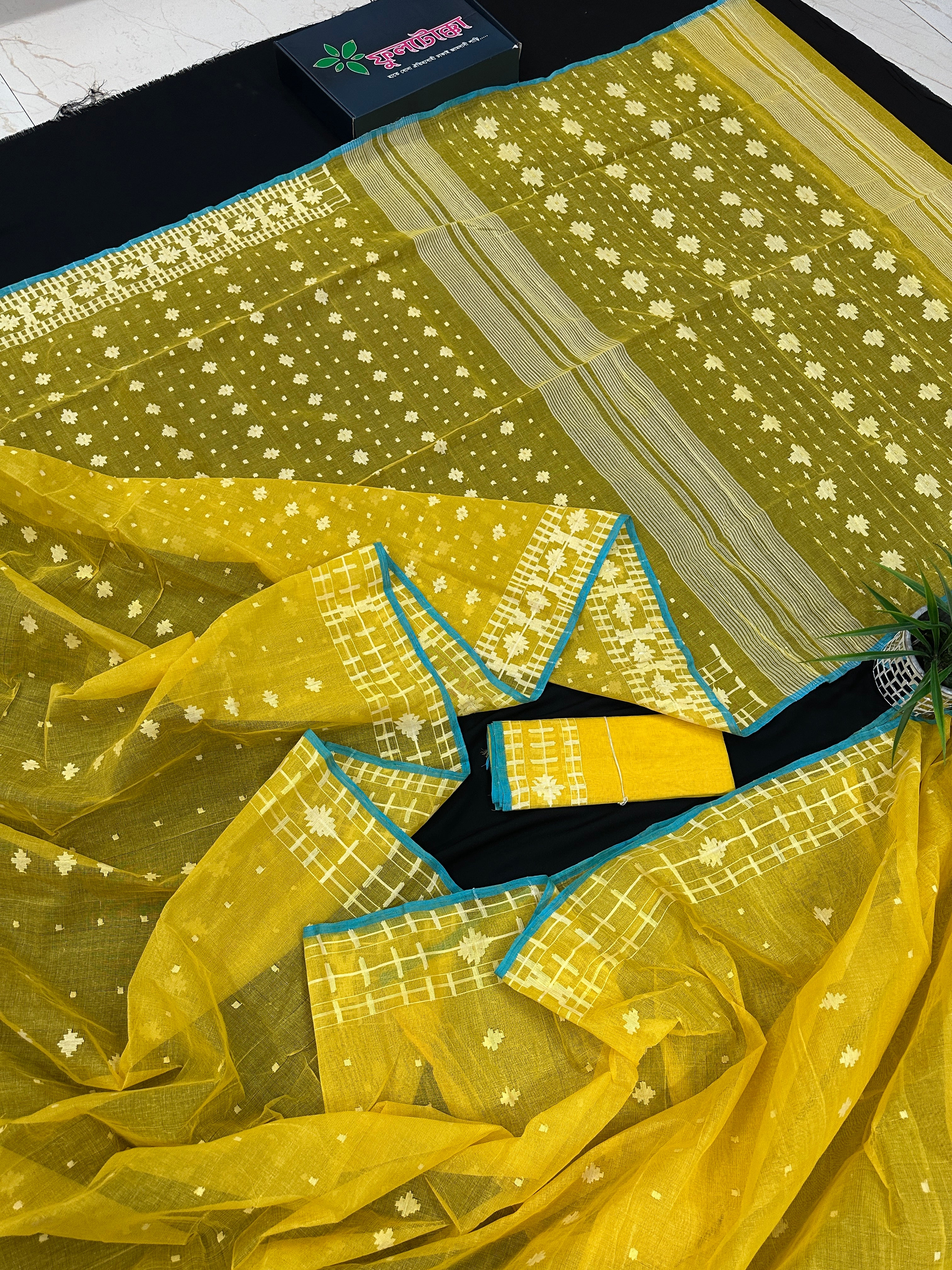 YELLOW WITH BLUE
