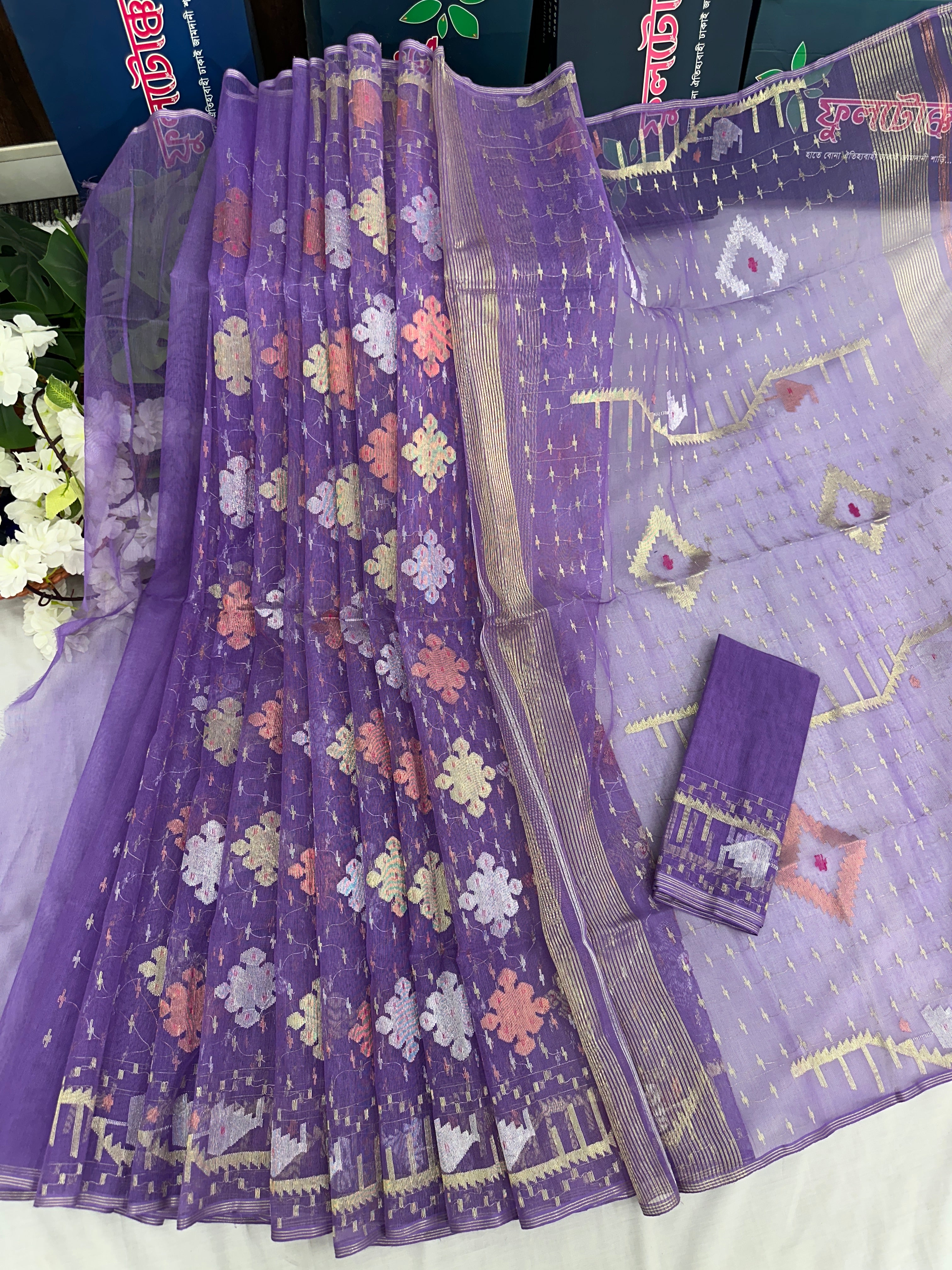 Lavender jamdani