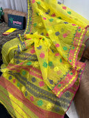 YELLOW WITH MULTI JAMDANI.