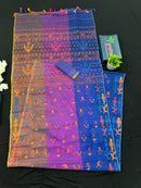 Tripple Shaded Original Handloom Halfsilk Dhakai Jamdani Saree With Multiple Threads Work