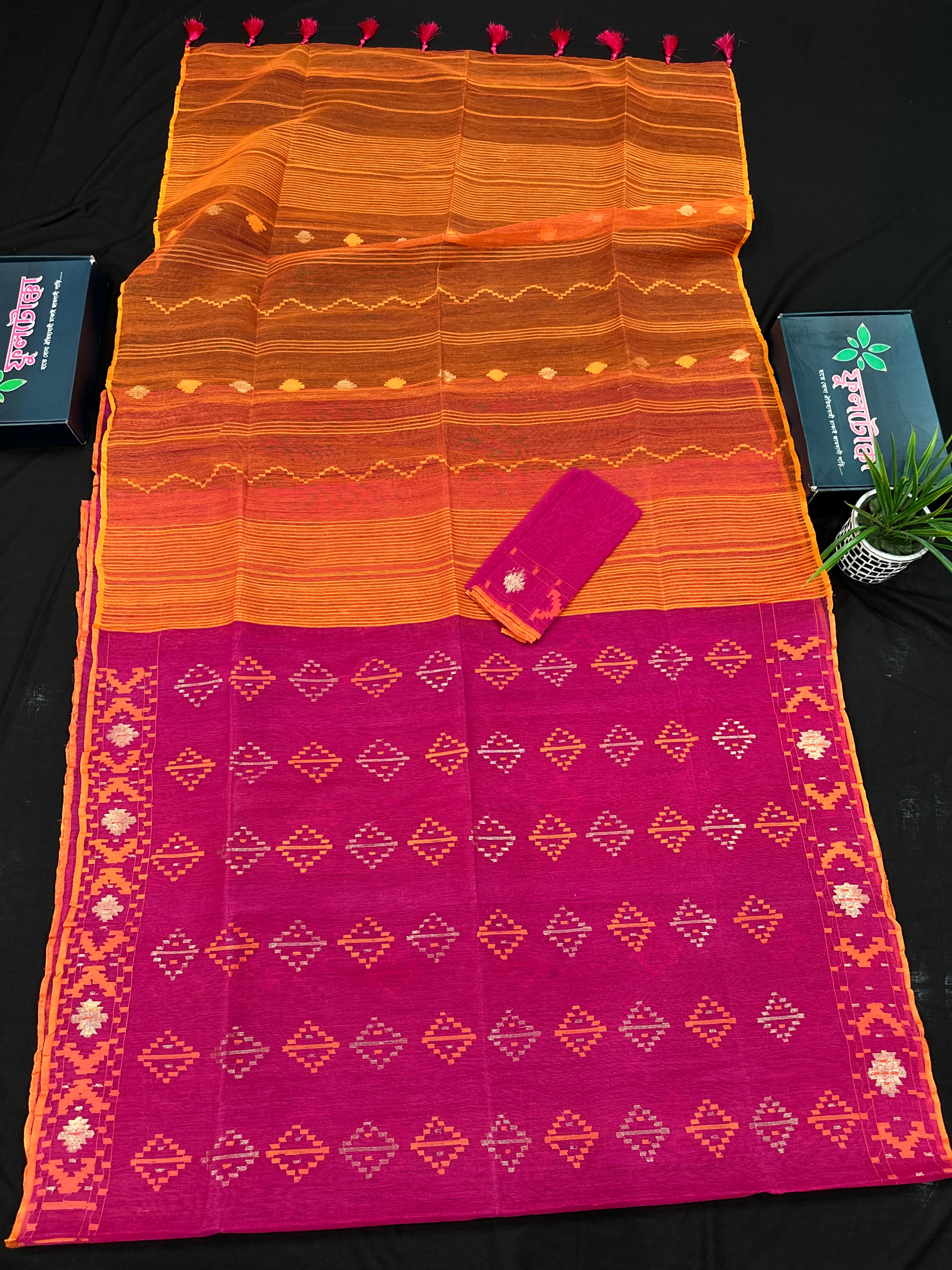 MAGENTA WITH ORANGE