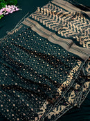 Black With Copper Jori Work  Jamdani Saree.