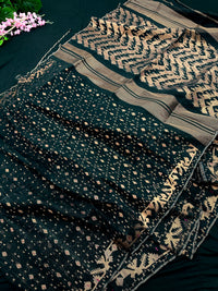 Black With Copper Jori Work  Jamdani Saree.