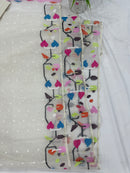 White Jamdani Saree With Multiple Threads Work.