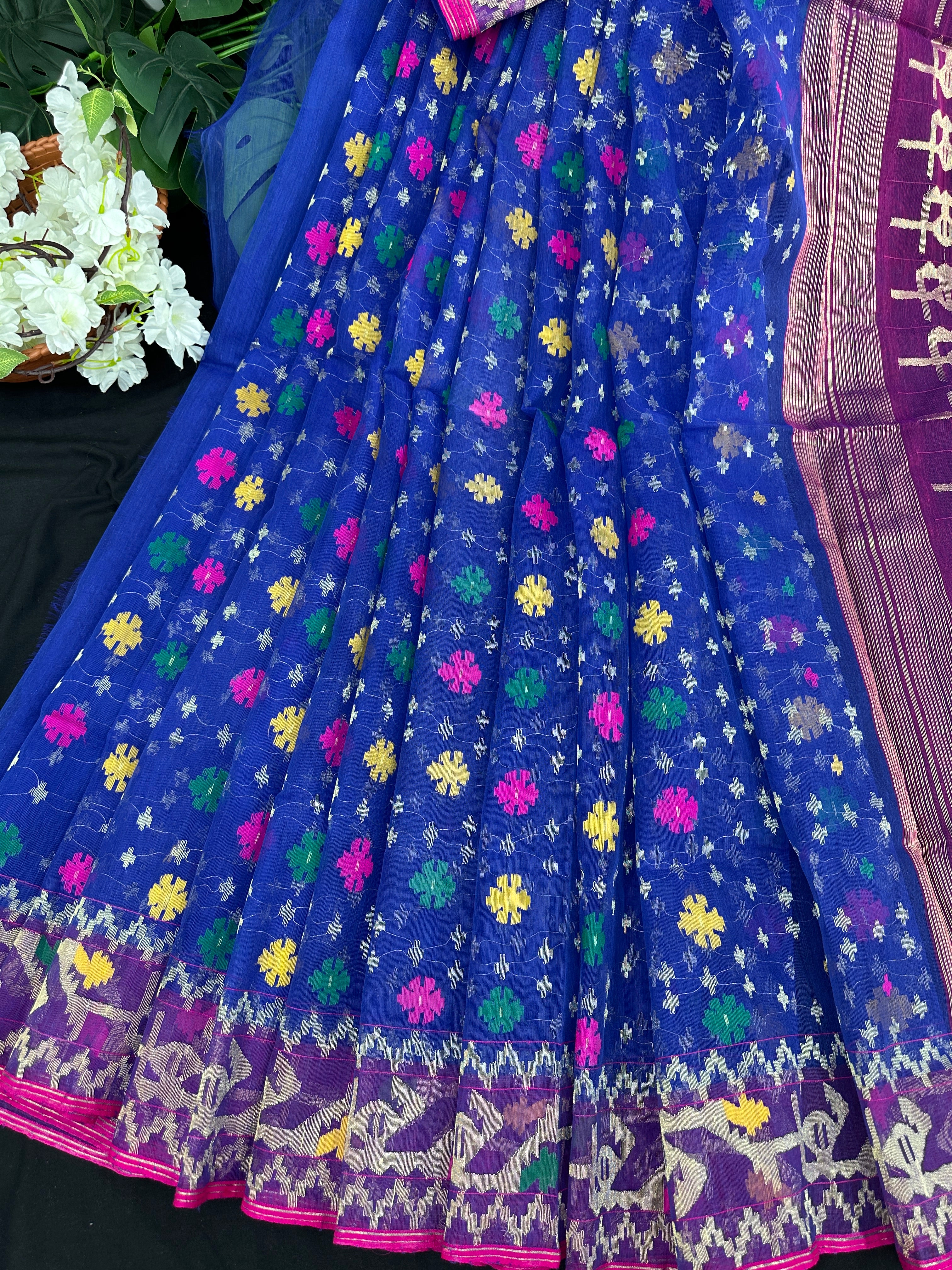 Blue Jamdani