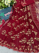 Maroon jamdani