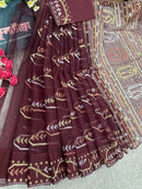 Maroon jamdani