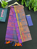 Tripple Shaded Original Handloom Halfsilk Dhakai Jamdani Saree With Multiple Threads Work