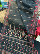 BLACK WITH RED BORDER JAMDANI