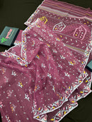 Unique Colour Jamdani Saree With Blouse Piece.