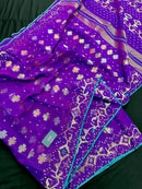 Purple Jamdani with Blouse
