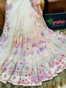 Exclusive White Muslin Saree