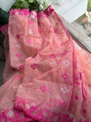 Pink jamdani