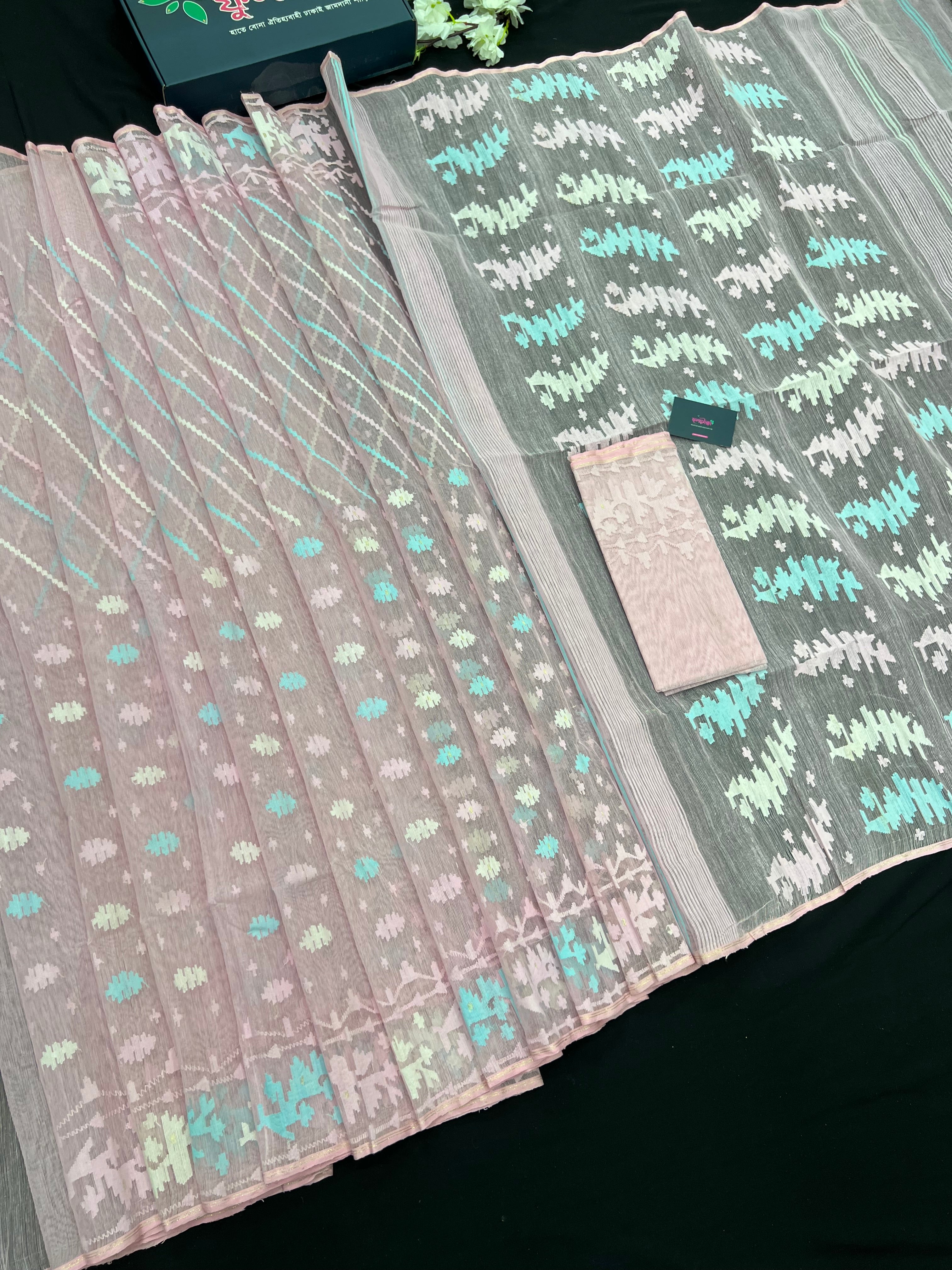 Pink Original Handloom Dhakai Jamdani