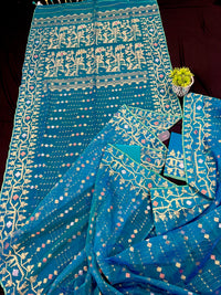 SEE BLUE DUAL TONED JAMDANI