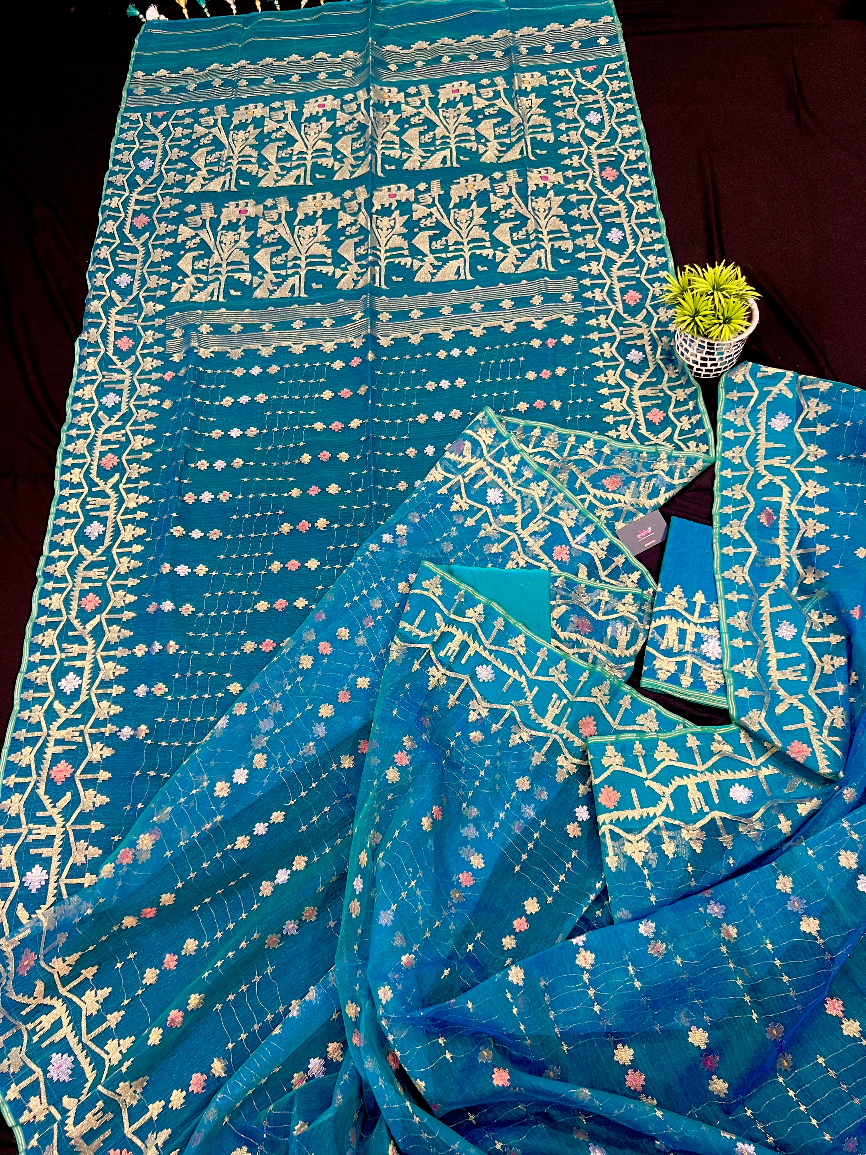 SEE BLUE DUAL TONED JAMDANI