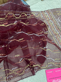 Maroon jamdani