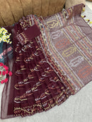 Maroon jamdani