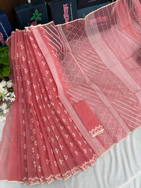 Pink jamdani