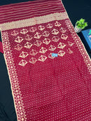 MEROON COTTON JAMDANI.