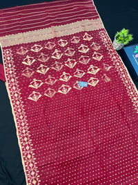 MEROON COTTON JAMDANI.